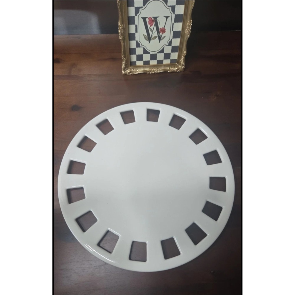Southern Living At Home Dress Me Up Plate Platter 12" White Ribbon Slots 40281
